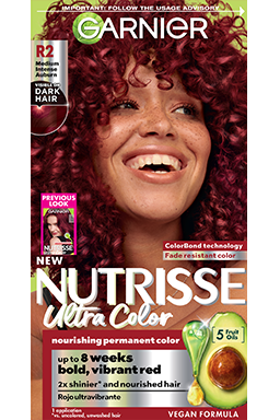 Front of pack of Nutrisse Ultra Color R2 – Medium Intense Red